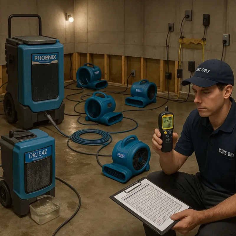 Structural Drying and Dehumidification process in Dilworth, MN